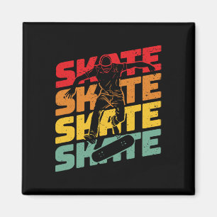 Skateboarding Vintage Gift Idea For Skater Retro Magnet