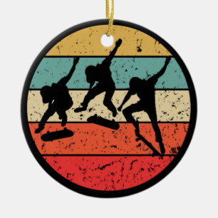 Skateboarding - Vintage Retro Skateboarder Ceramic Ornament