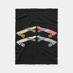 Skateboarding - Vintage Skateboarder Retro Skatebo Fleece Blanket