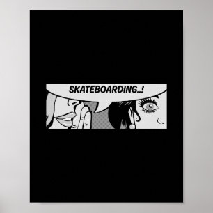 Skateboarding - Women Whispering - Skateboard - Co Poster