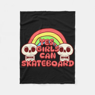 Skateboarding - Yes Girls Can Skateboard Fleece Blanket