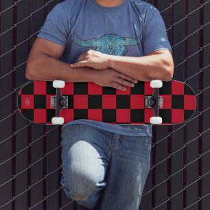 Skateboards Black and Red Chequered HAMbWG 