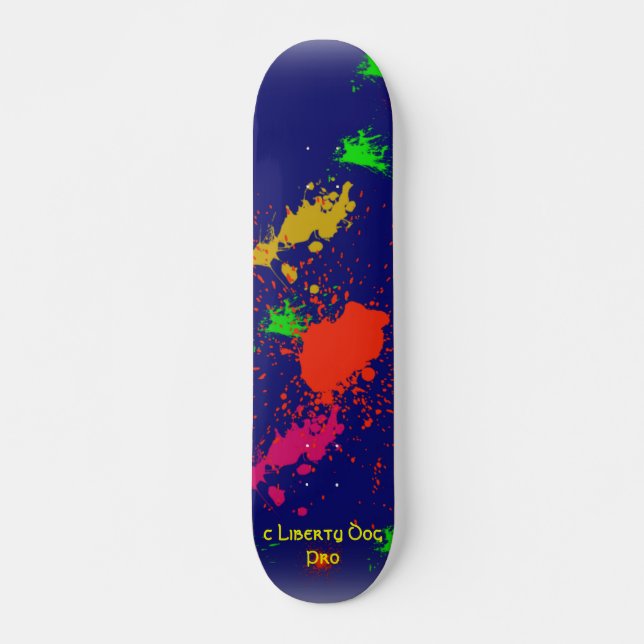 SKATEBOARDS - RAD PAINT SPLATS - LIBERTY DOG PRO (Front)