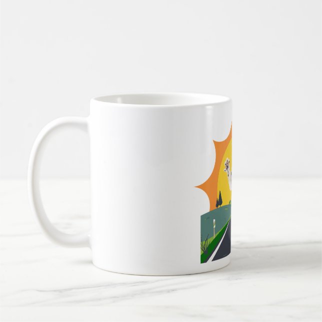 Skatebroading Cat Coffee Mug (Left)