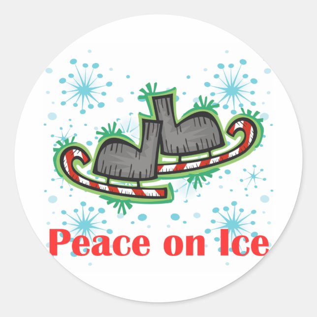 SkateChick Peace On Ice Classic Round Sticker (Front)