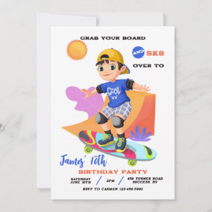 Skatepark Boy Invitation