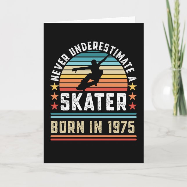 Skater born 1975 50th Birthday Skateboarding Gift Card (Front)