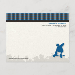 Skater Boy Customised Flat Note Cards (blue)