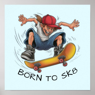 Skater Boy Skateboarding Poster