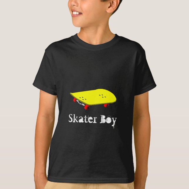 Skater boy slogan with cool yellow skateboard T-Shirt (Front)