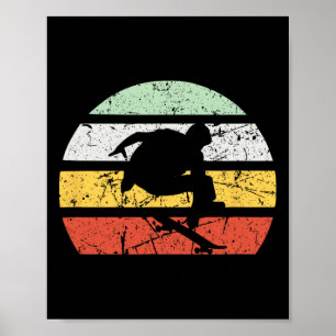 Skater Boys Girls Skateboarding Retro Skateboard V Poster