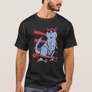 Skater Cat Skateboarder Skateboard Kitty Skateboar T-Shirt
