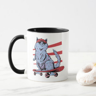 Skater Cat Skateboarder Skateboard Skateboarding Mug