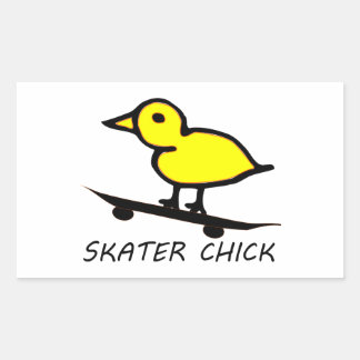 Skater Chick Rectangular Sticker