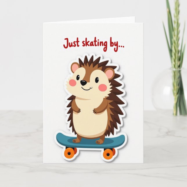 Skater Creature Birthday Card (Front)