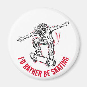 Skater Doing Mid-Air, Rather Be Skating Magnet