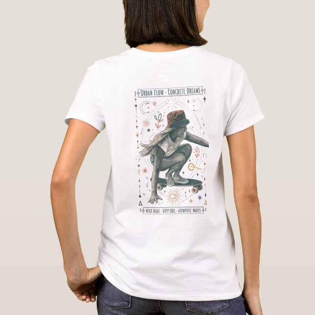Skater Dreams Aesthetic Graphic T-Shirt (Back)