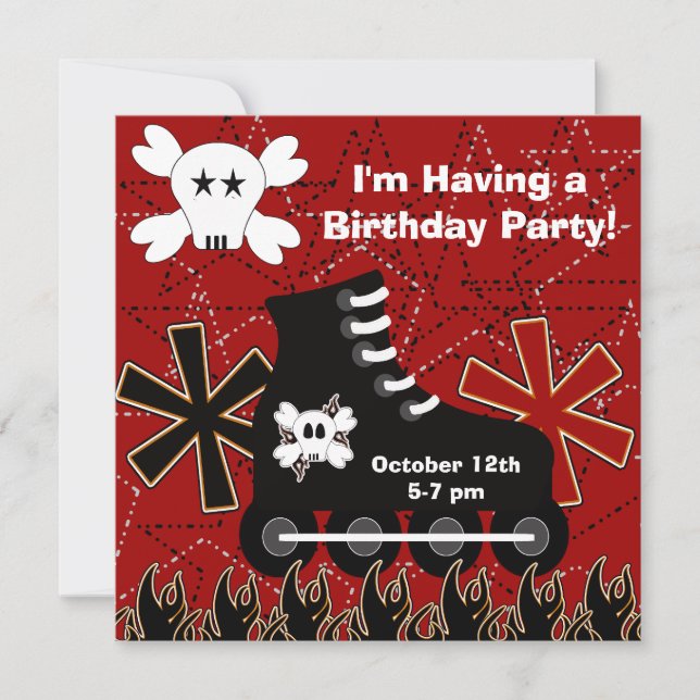 Skater Dude Birthday Party Invitation (Front)