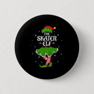 Skater Elf Christmas Family Girls Women Elf Squad 6 Cm Round Badge