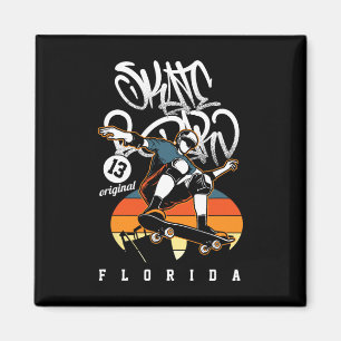 Skater Florida Skateboarding Skateboarder Magnet