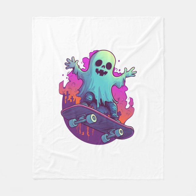Skater Ghoul Fleece Blanket (Front)