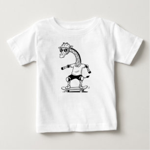 Skater Giraffe Baby T-Shirt