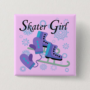 Skater Girl 15 Cm Square Badge
