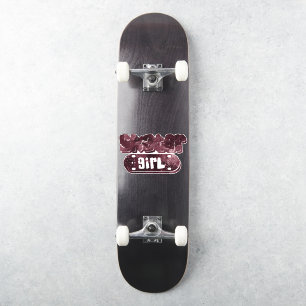 Skater Girl   Cute Burgundy Galaxy Agate Tween