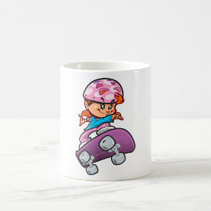 Skater Girl Fun Pink Helmet Skateboard Coffee Mug