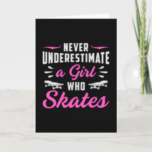 Skater Girl Girls Sk8 Skating Skateboard Gift Idea Card