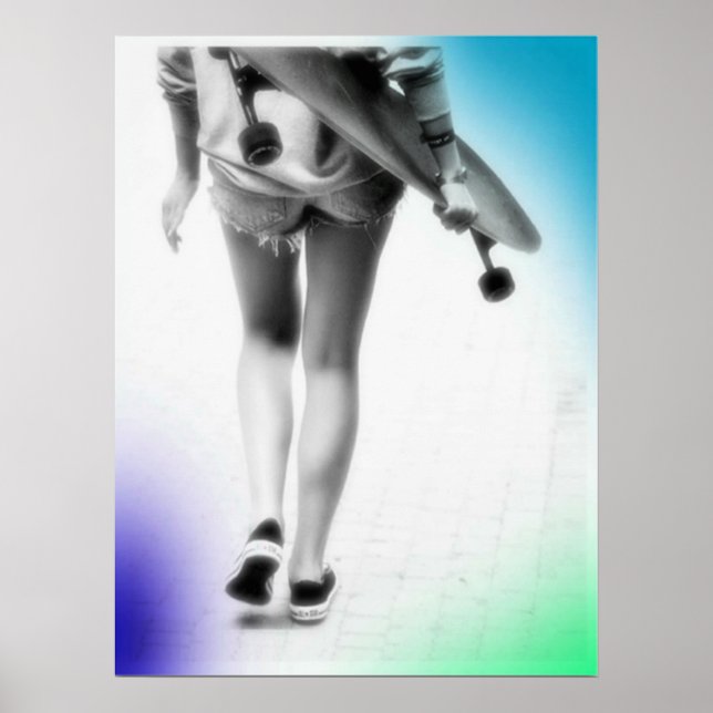 Skater Girl Pop Art Poster (Front)