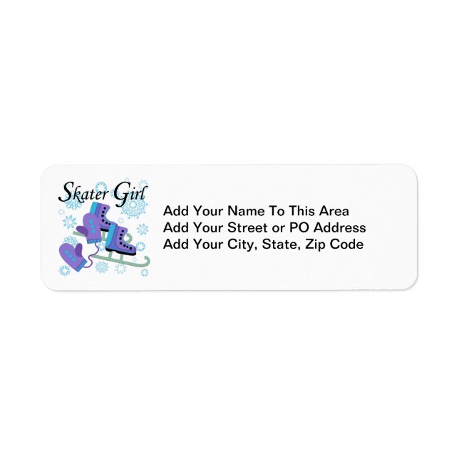 Skater Girl Return Address Label (Front)