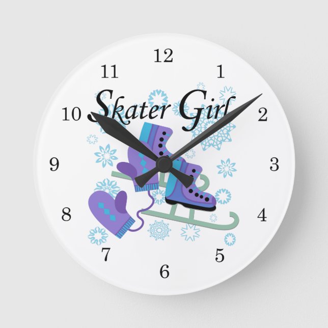 Skater Girl Round Clock (Front)