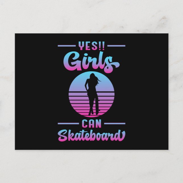 Skater Girl Sk8 Girls Skateboard Skating Gift Idea Postcard (Front)
