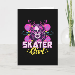 Skater Girl Sk8 Skateboard Girls Skating Gift Idea Card