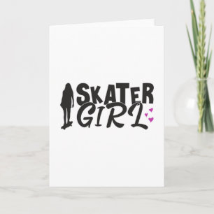 Skater Girl Sk8 Skateboard Skating Funny Gift Idea Card