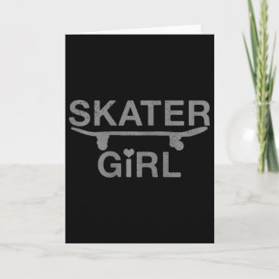 Skater Girl Skateboard Skating Funny Gift Card