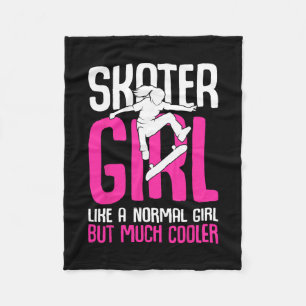 Skater Girl Skateboarder Girls Skateboarding Skate Fleece Blanket