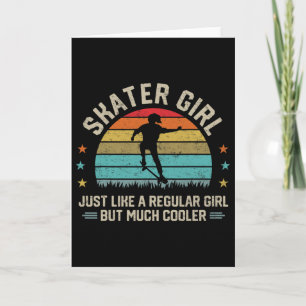 Skater Girl Skateboarder Skateboard Skateboarding Card