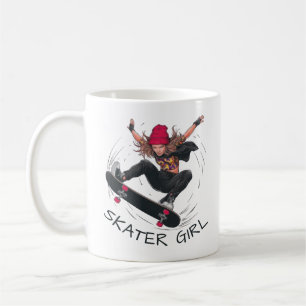Skater Girl Skateboarding Coffee Mug