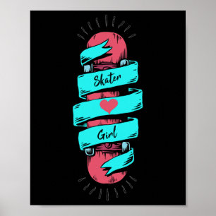 Skater Girl Skateboarding Fan Female Skateboarder Poster