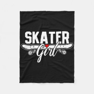 Skater Girl Skateboarding Skateboarder Skateboard Fleece Blanket