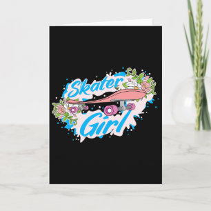 Skater Girl Skating Skateboarding  Card