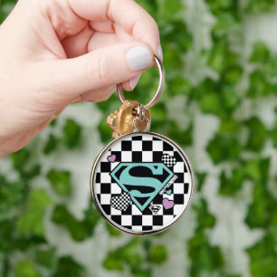 Skater Girl Supergirl Hearts S-Shield Key Ring