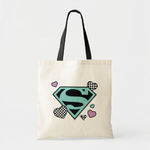 Skater Girl Supergirl Hearts S-Shield Tote Bag