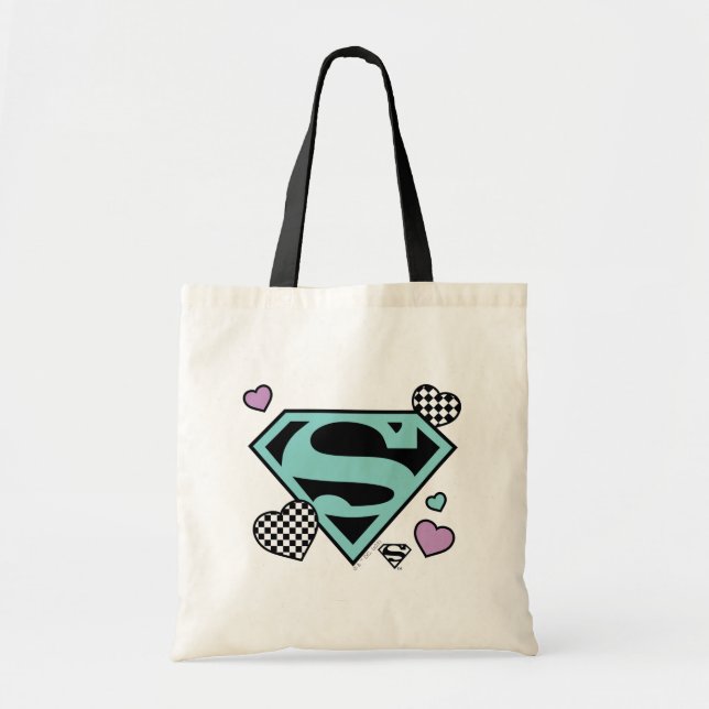 Skater Girl Supergirl Hearts S-Shield Tote Bag (Front)