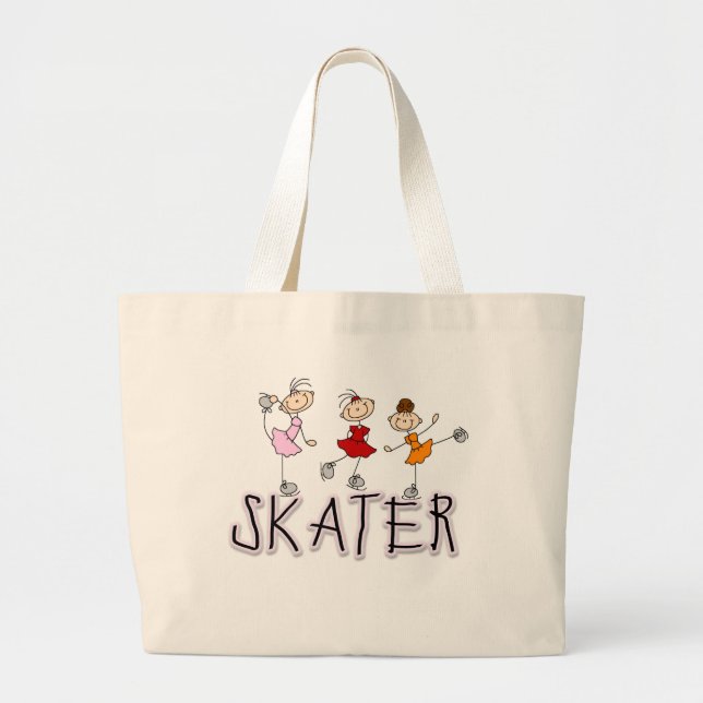 Skater Girl T-shirts and Gifts Large Tote Bag (Front)