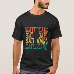 Skater Girl Vintage Retro Skateboard Theme Gift Cu T-Shirt