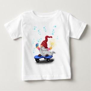 Skater Gnome Christmas Baby T-Shirt
