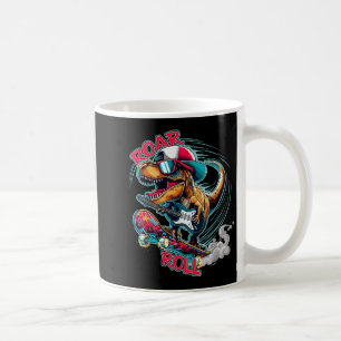 Skater Guitar T-rex Roar Roll Dinosaur For Boys Me Coffee Mug